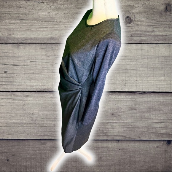 Max Mara Dark Charcoal Gray ‘Ragazza’ Jersey Knit Sleeve Pure Wool Dress Size 8 - Picture 8 of 16